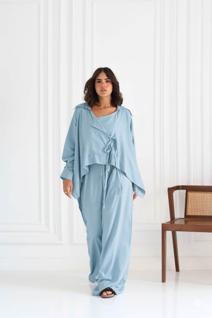 Effortless Linen Set in Sky Blue