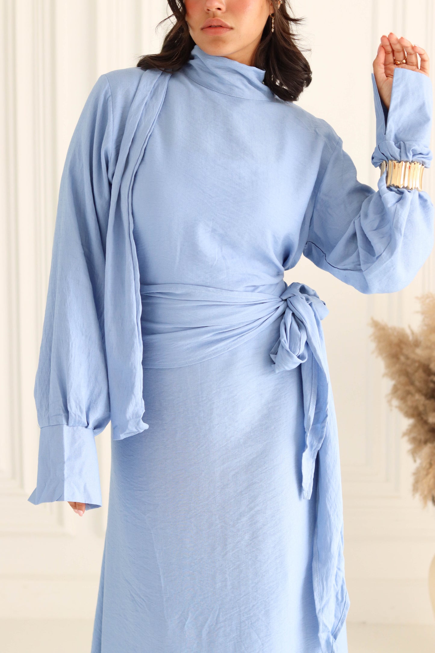 Belted Dress in Babyblue