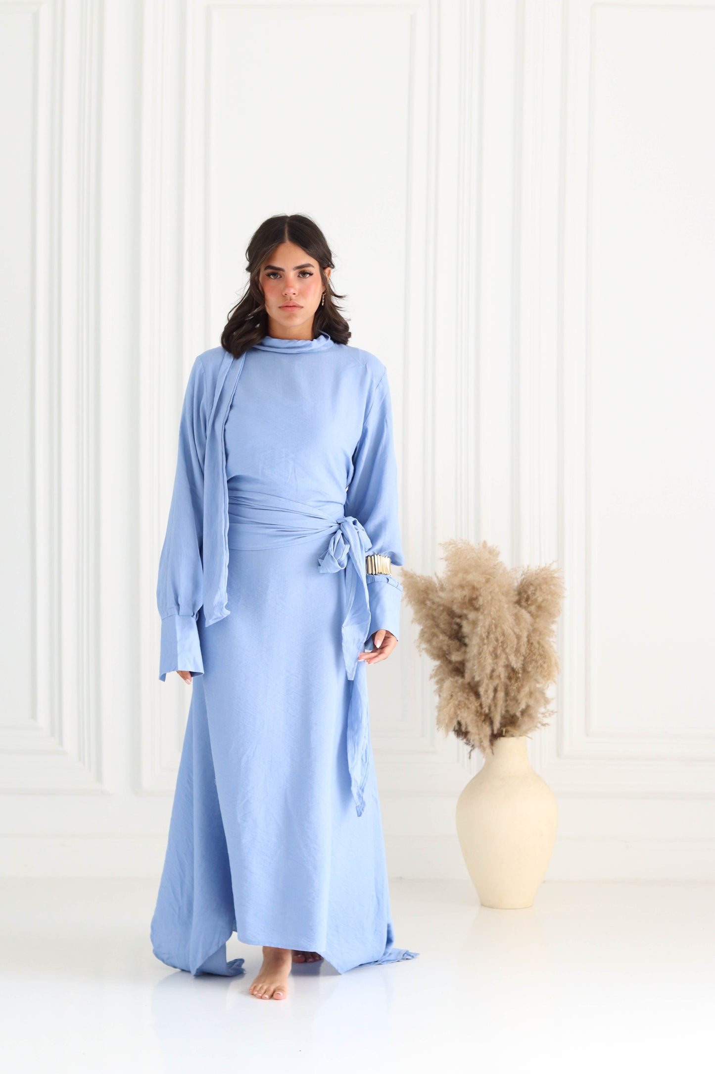 Belted Dress in Babyblue