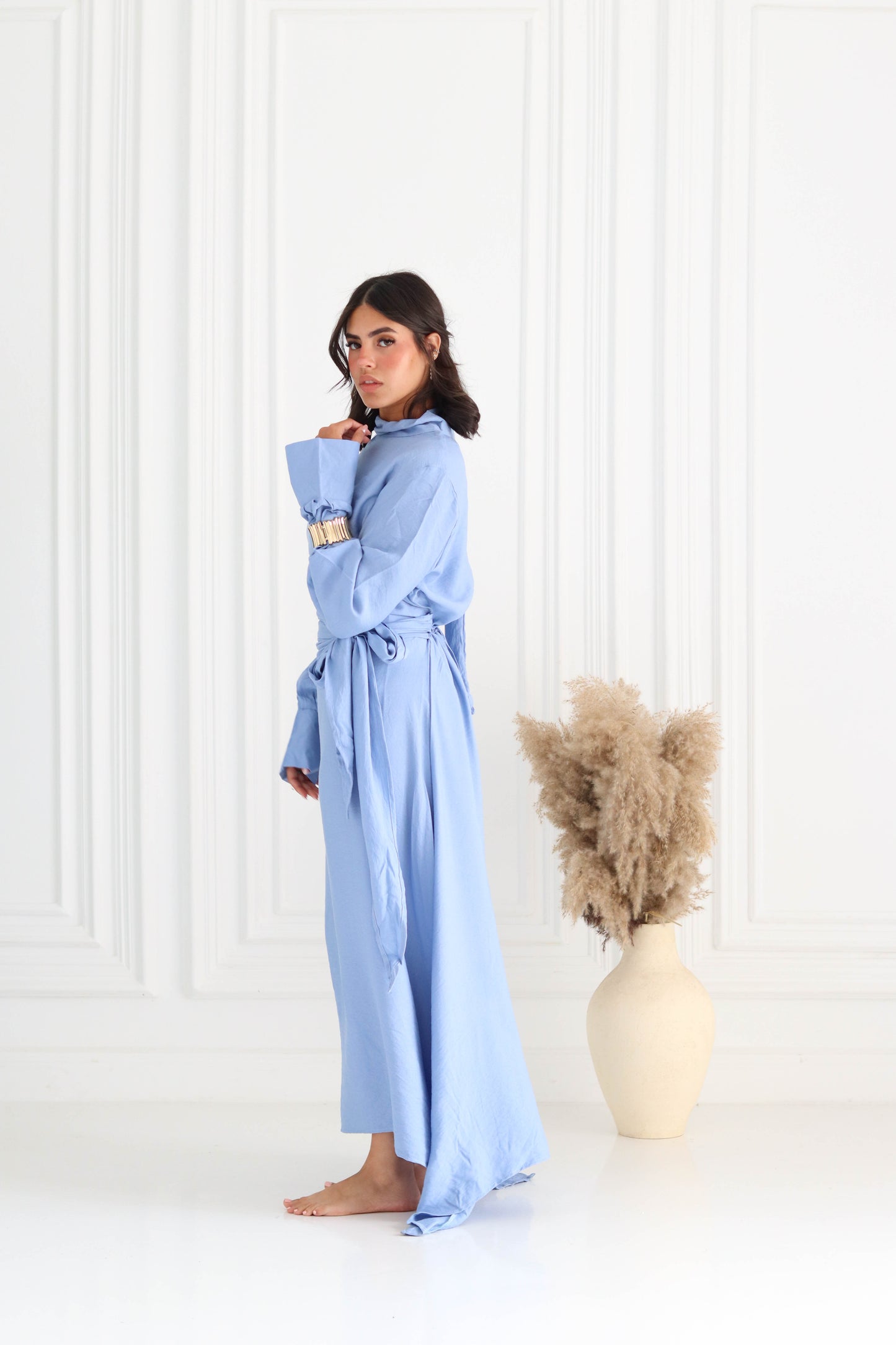 Belted Dress in Babyblue