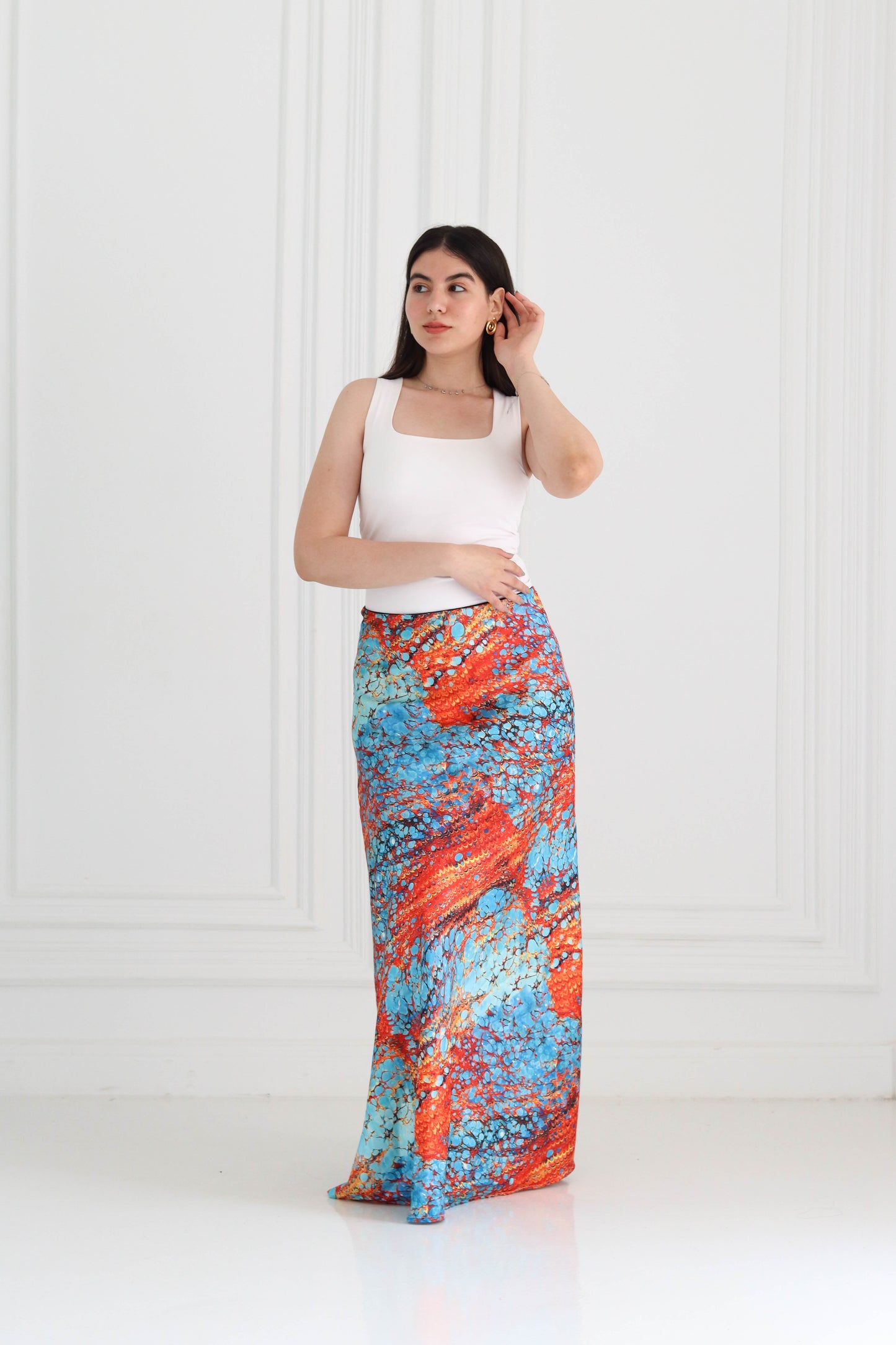 Colorful Custom Satin Skirt