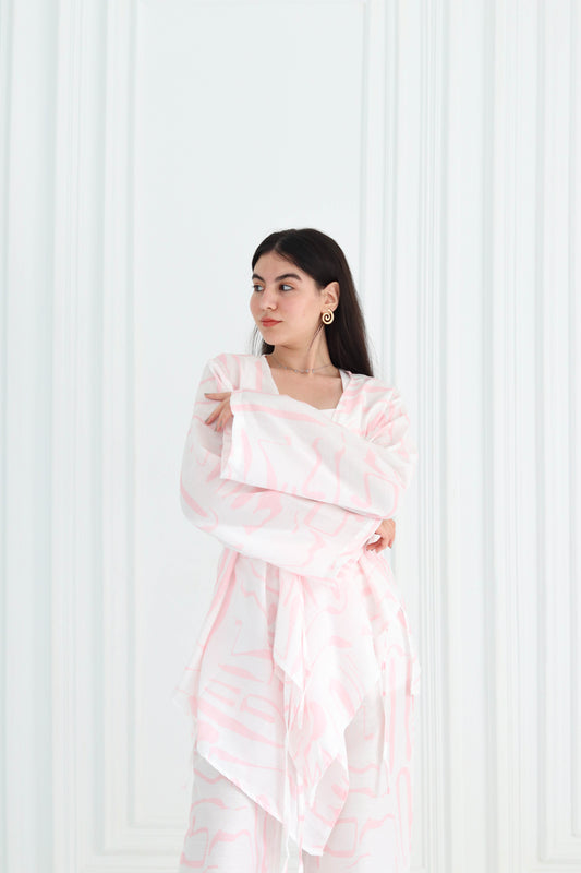 Wrap Kimono Set in Pink