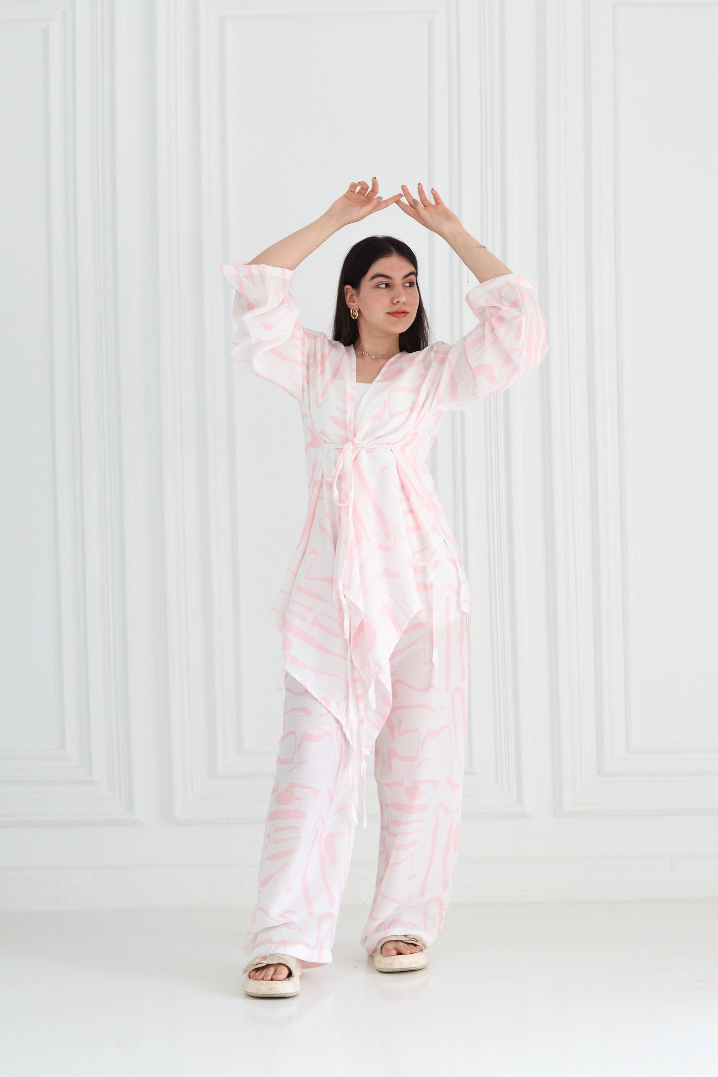 Wrap Kimono Set in Pink