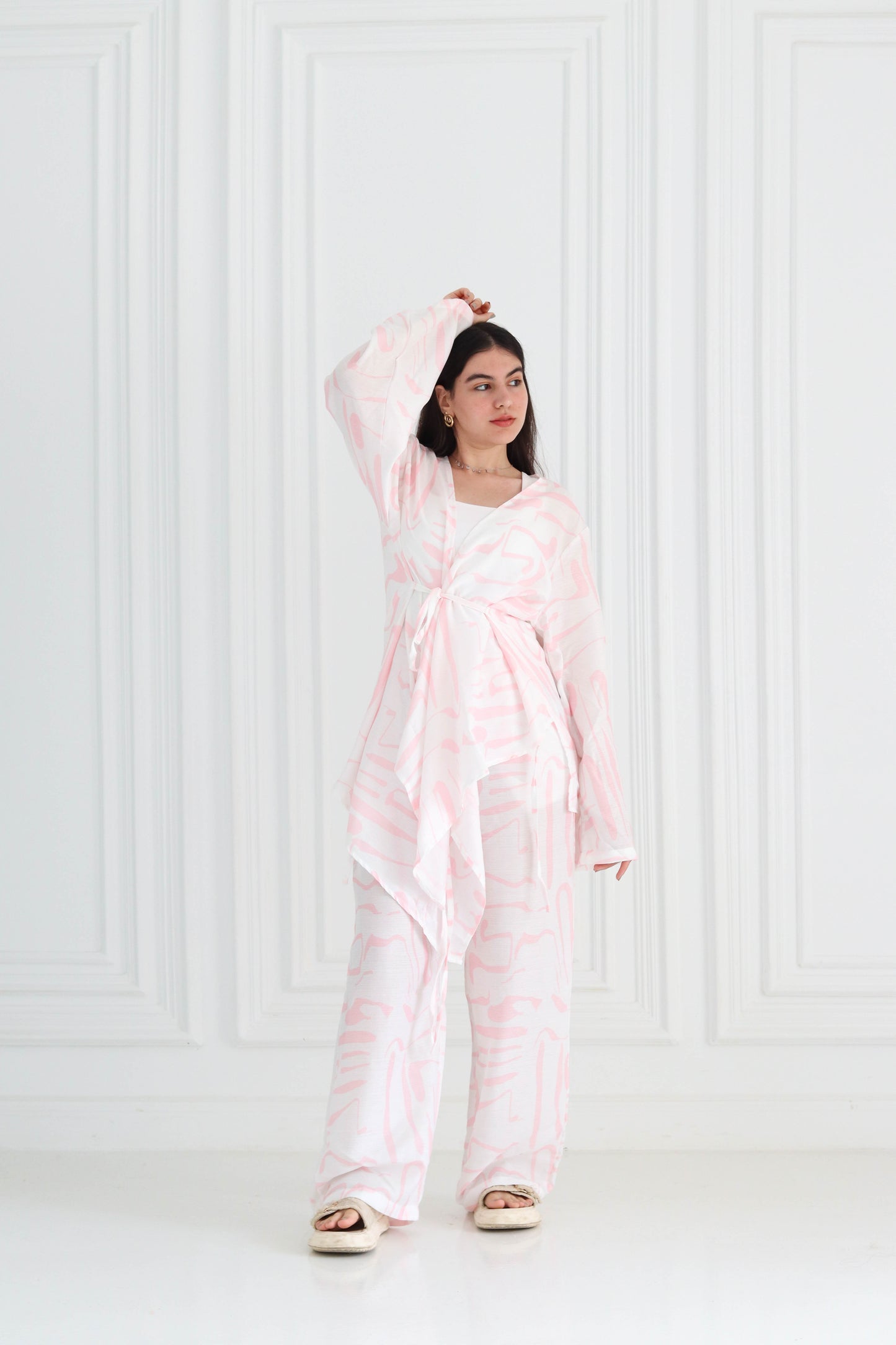 Wrap Kimono Set in Pink