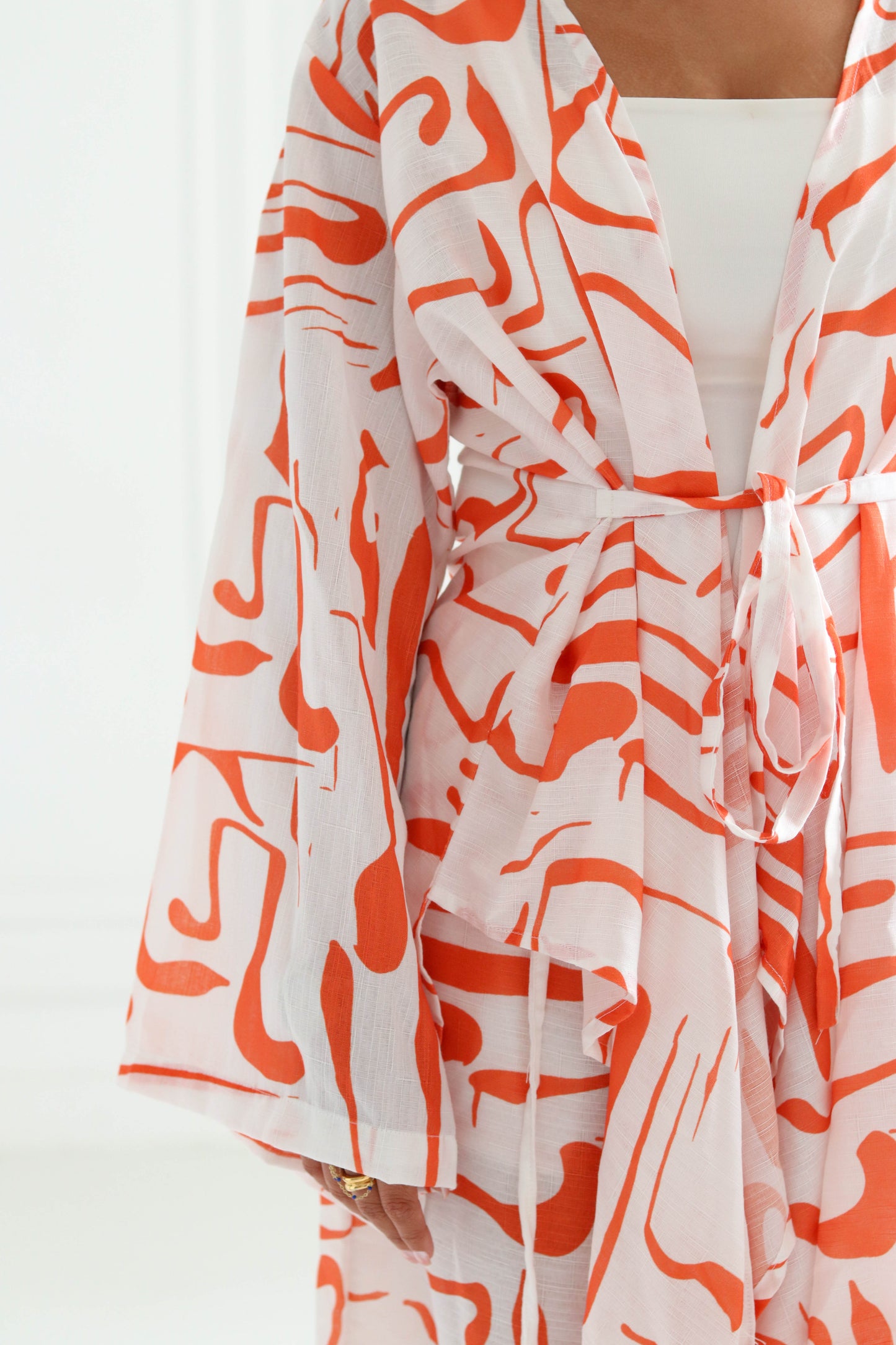 Wrap Kimono Set in Orange