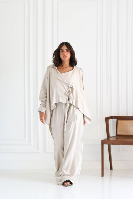Effortless Linen Set in Beige