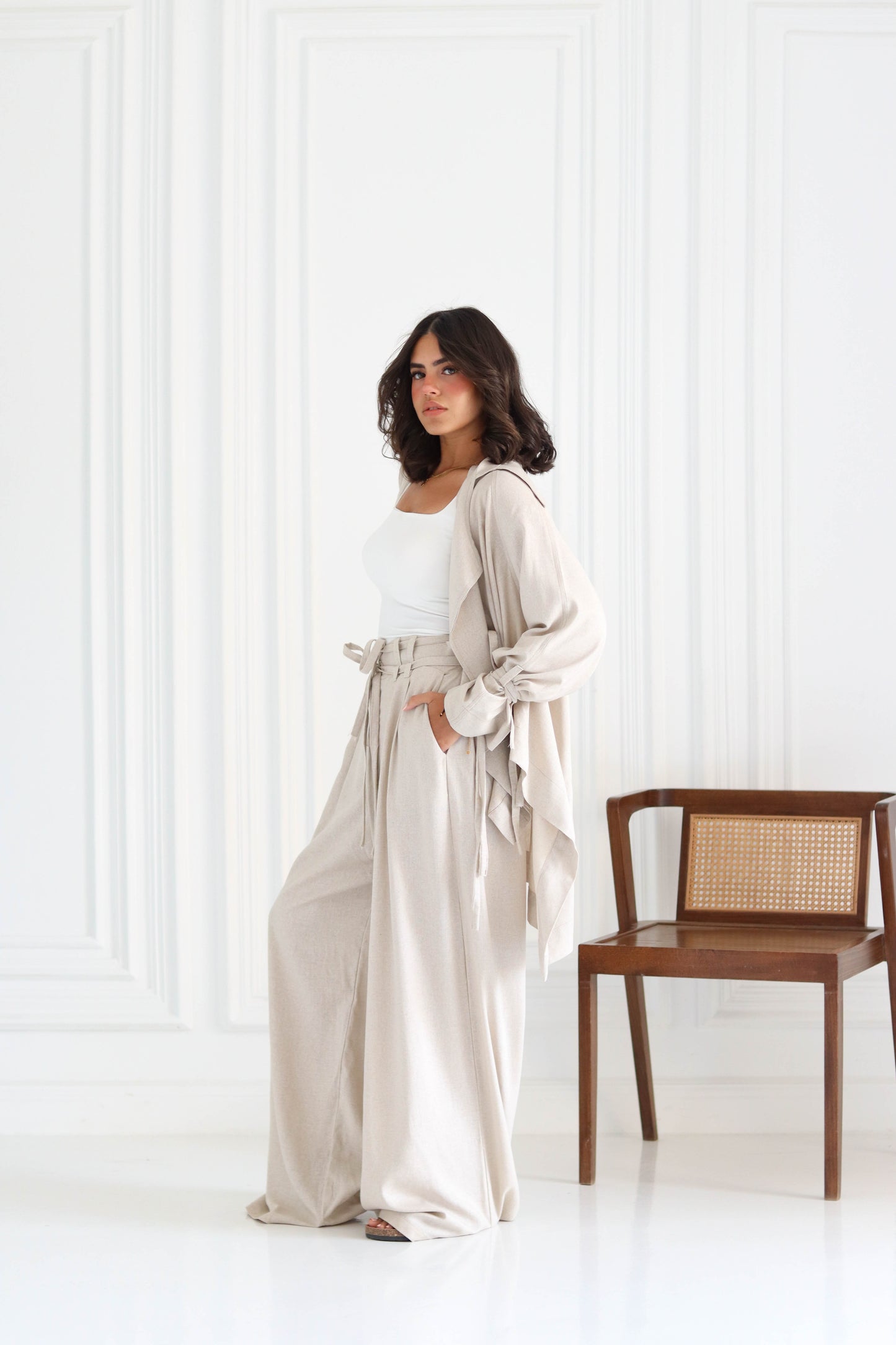 Effortless Linen Set in Beige