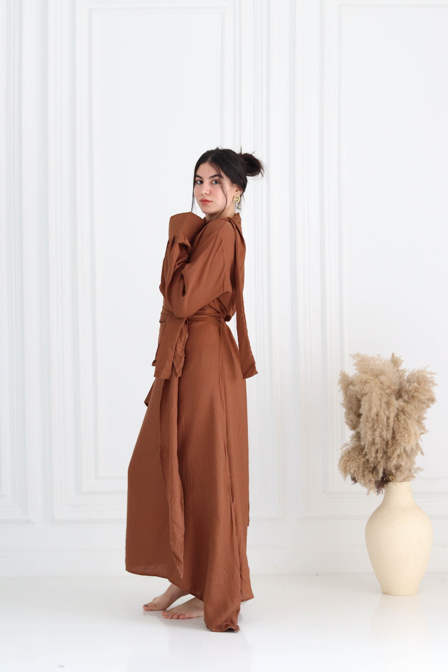 Belted Dress in Brown