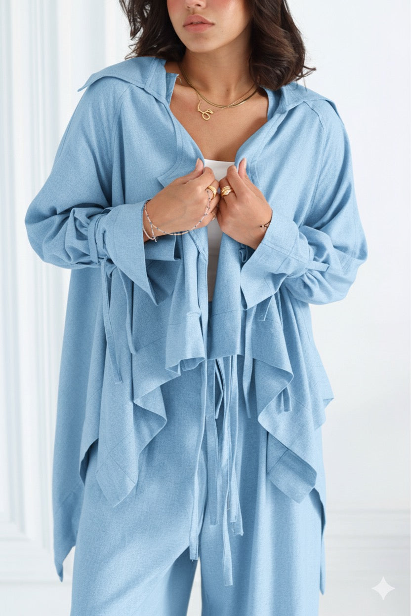 Effortless Linen Set in Sky Blue