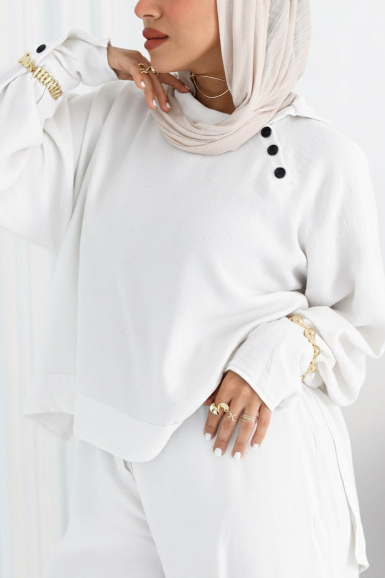 Side Button Set In White