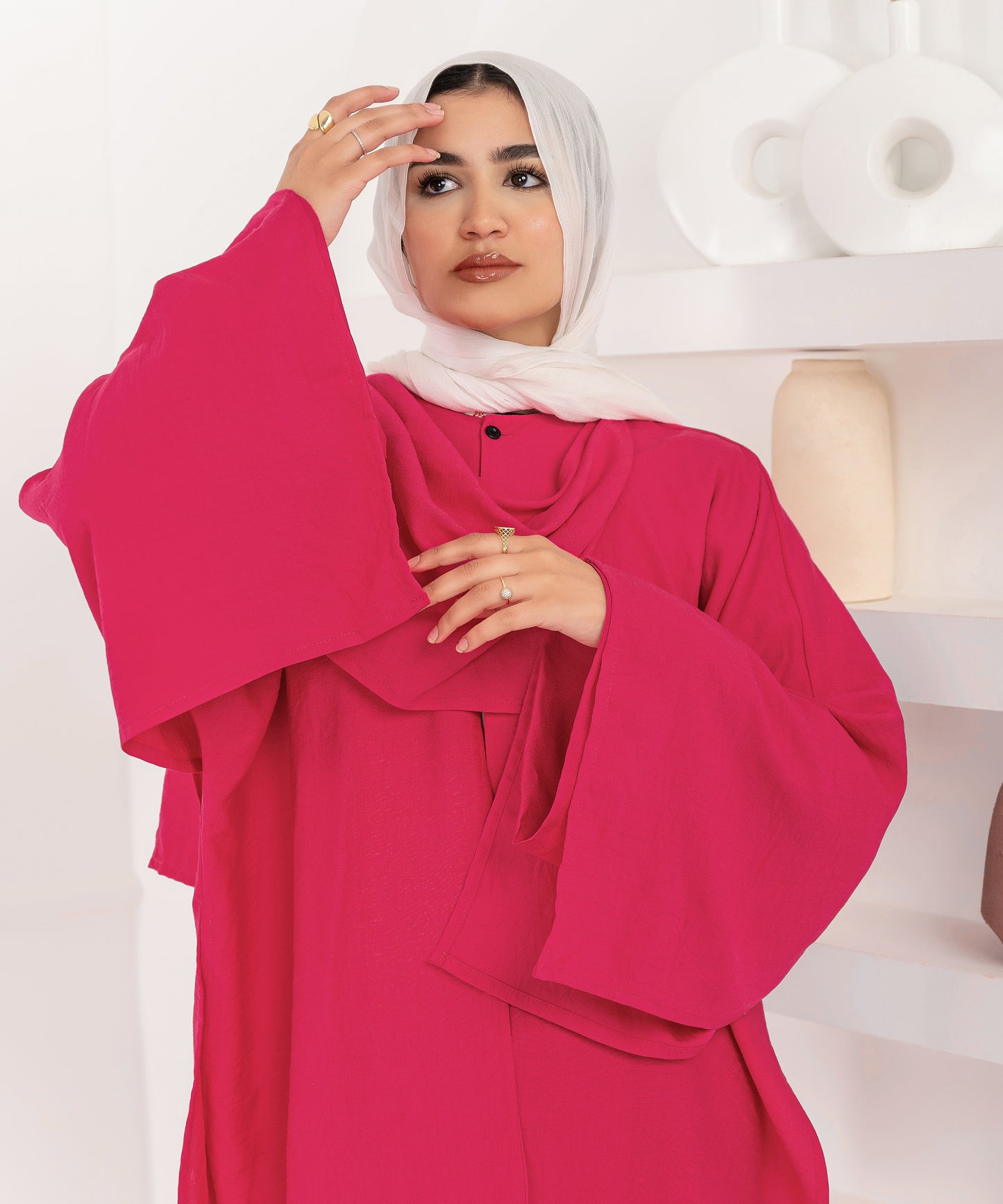 Scarfed Set in Fushia