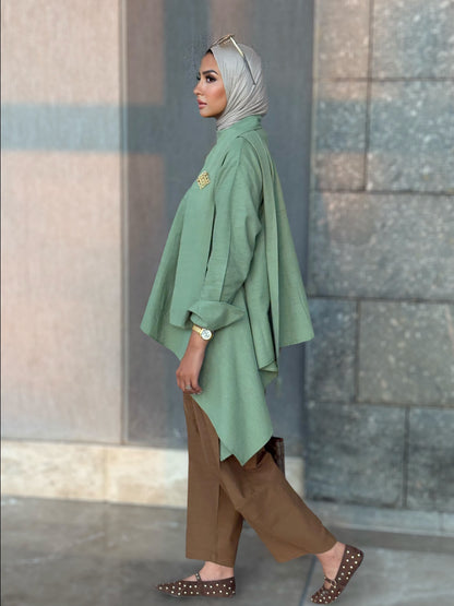 Fluffy Buffy blouse in kiwi