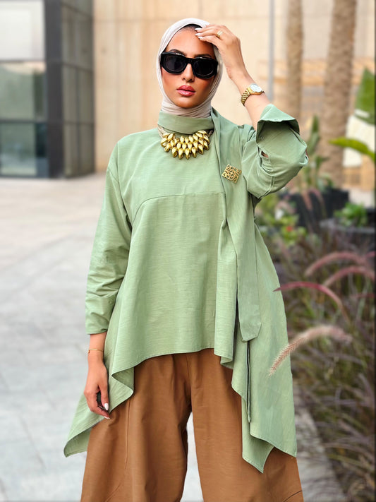 Fluffy Buffy blouse in kiwi