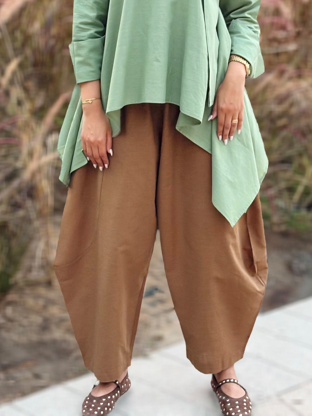 Balloon pants in brown
