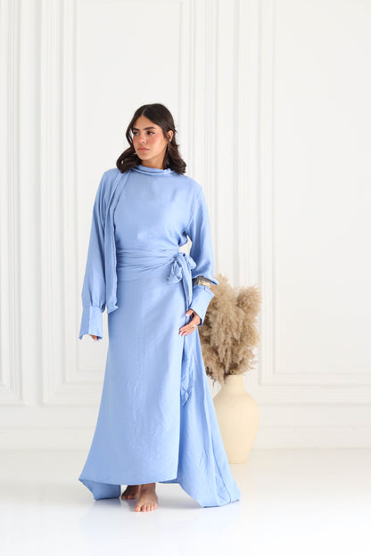 Belted Dress in Babyblue