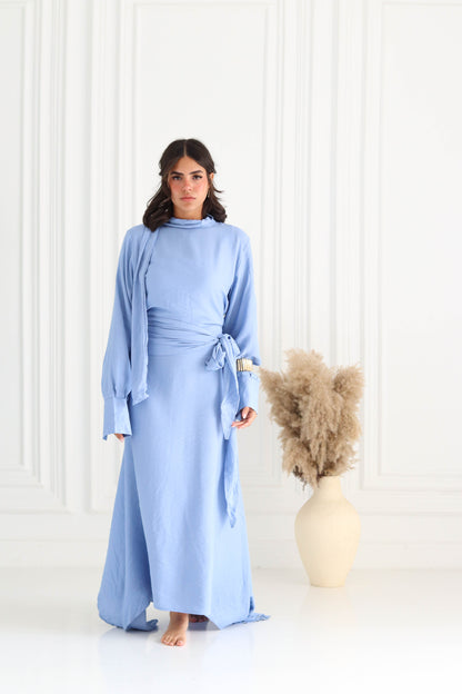 Belted Dress in Babyblue