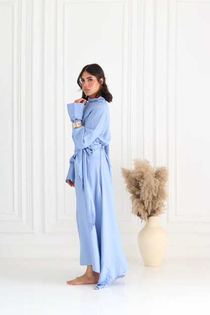 Belted Dress in Babyblue
