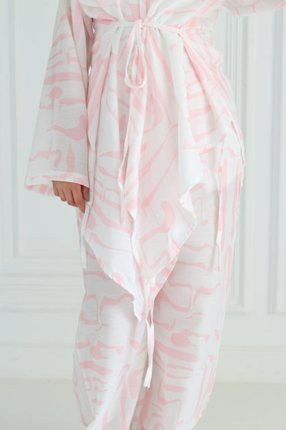 Wrap Kimono Set in Pink