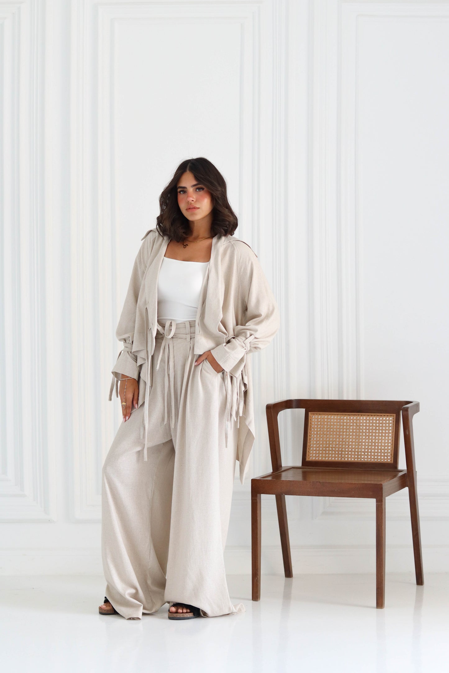Effortless Linen Set in Beige